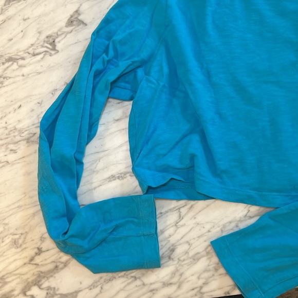 Cotton Citizen Tokyo Crop Shirt - Aqua Blue sz S - Picture 9 of 10
